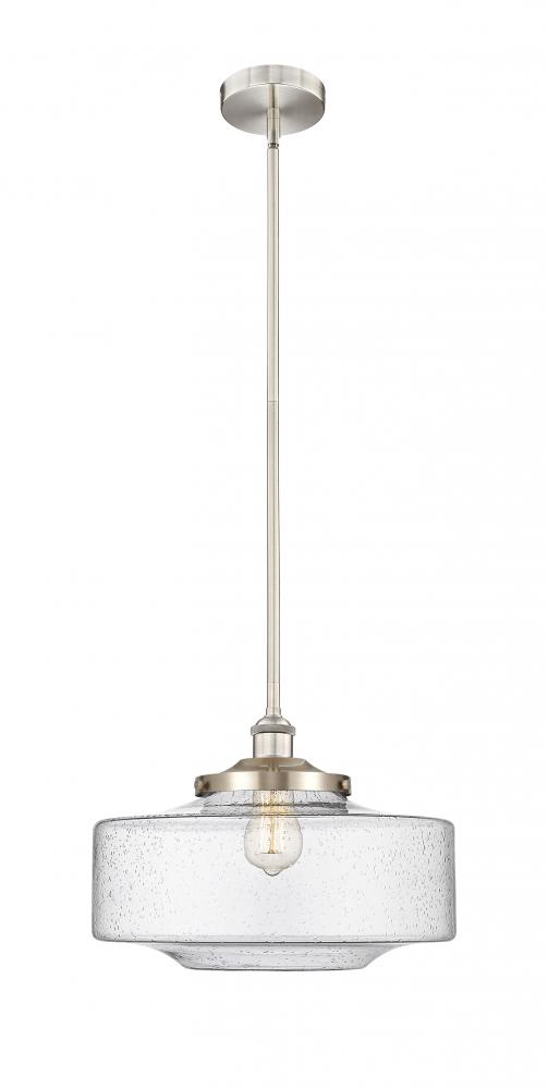 Bridgeton - 1 Light - 12 inch - Brushed Satin Nickel - Stem Hung - Mini Pendant