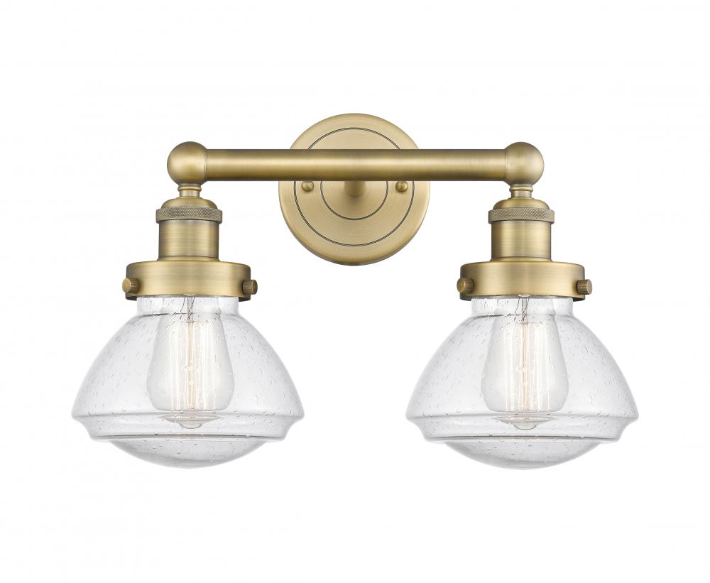 Olean - 2 Light - 16 inch - Brushed Brass - Bath Vanity Light