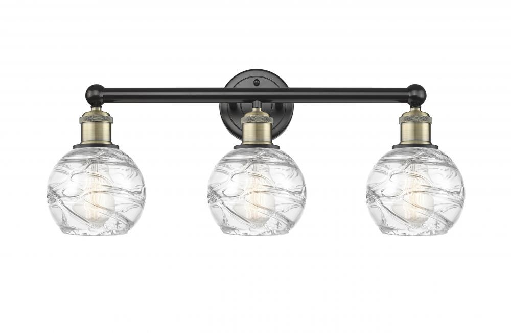 Athens Deco Swirl - 3 Light - 24 inch - Black Antique Brass - Bath Vanity Light