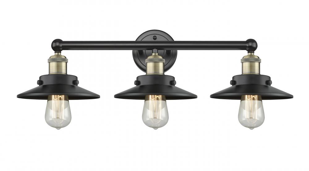 Edison - 3 Light - 26 inch - Black Antique Brass - Bath Vanity Light