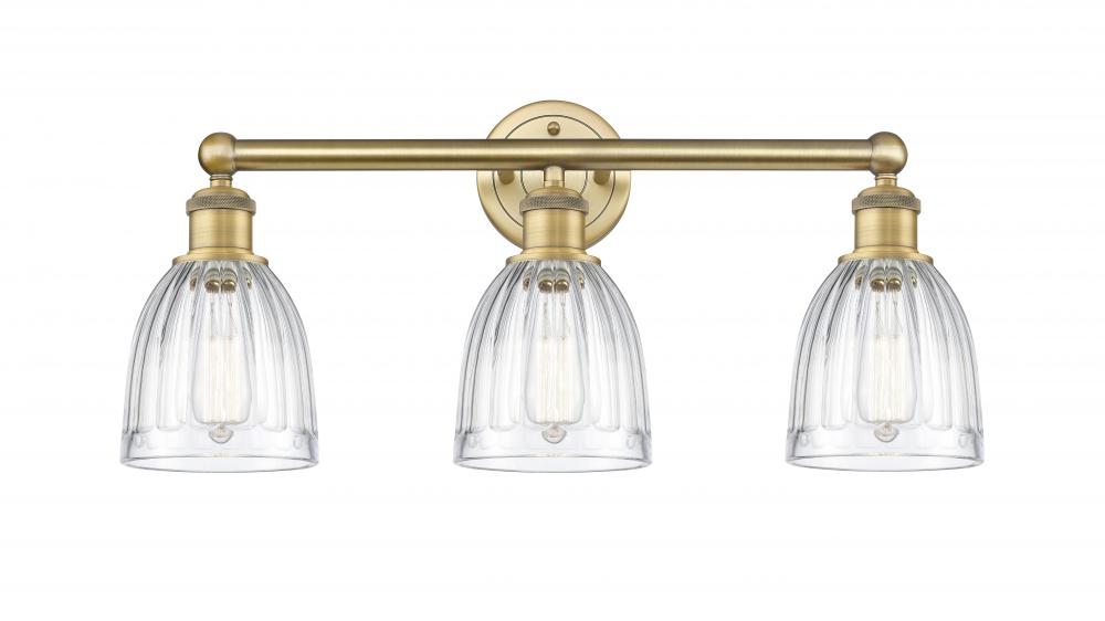 Brookfield - 3 Light - 24 inch - Brushed Brass - Bath Vanity Light