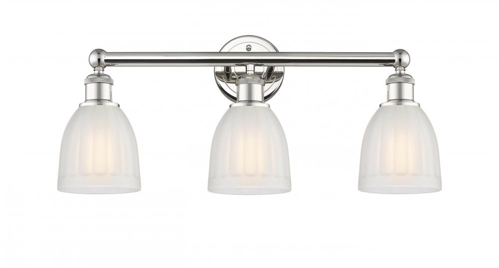 Brookfield - 3 Light - 24 inch - Polished Nickel - Bath Vanity Light