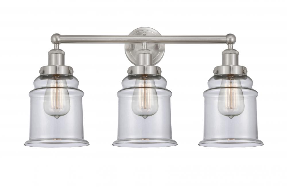 Canton - 3 Light - 24 inch - Brushed Satin Nickel - Bath Vanity Light