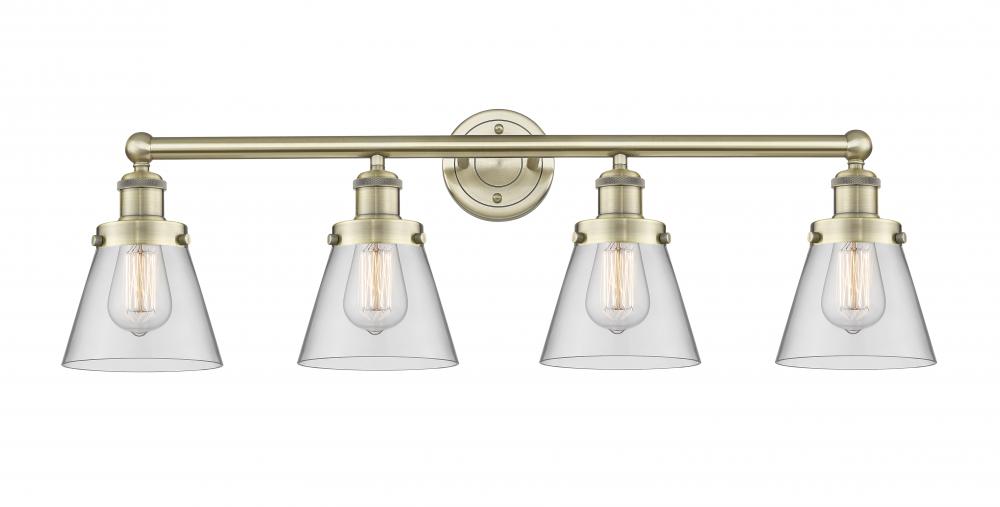 Cone - 4 Light - 33 inch - Antique Brass - Bath Vanity Light