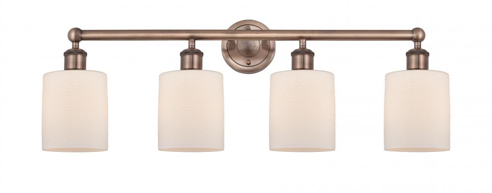 Cobbleskill - 4 Light - 32 inch - Antique Copper - Bath Vanity Light