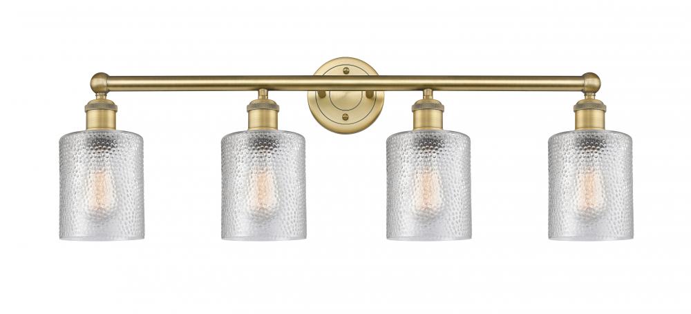 Cobbleskill - 4 Light - 32 inch - Brushed Brass - Bath Vanity Light