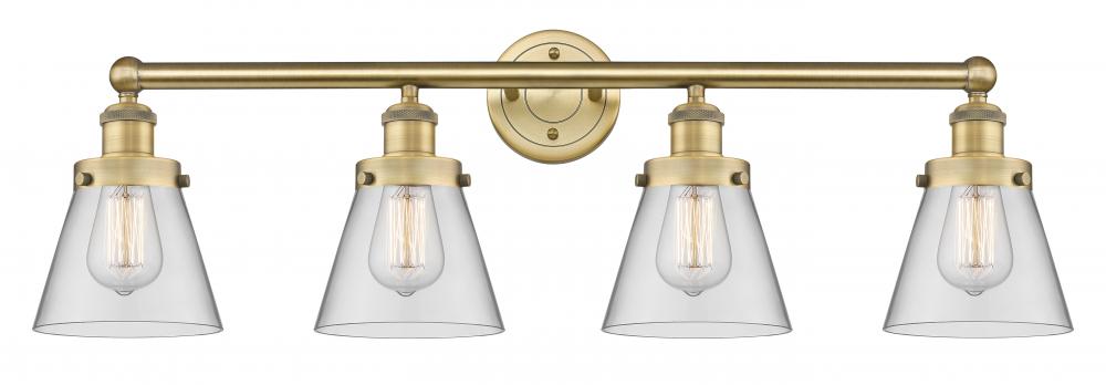 Cone - 4 Light - 33 inch - Brushed Brass - Bath Vanity Light