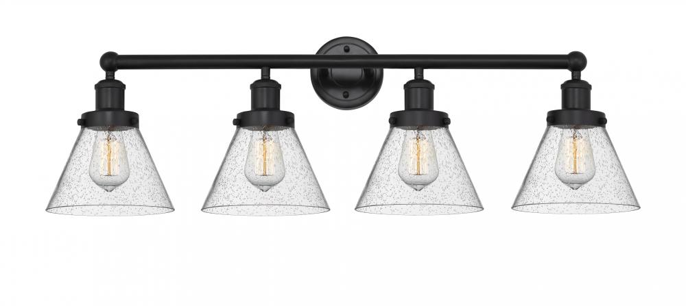 Cone - 4 Light - 35 inch - Matte Black - Bath Vanity Light