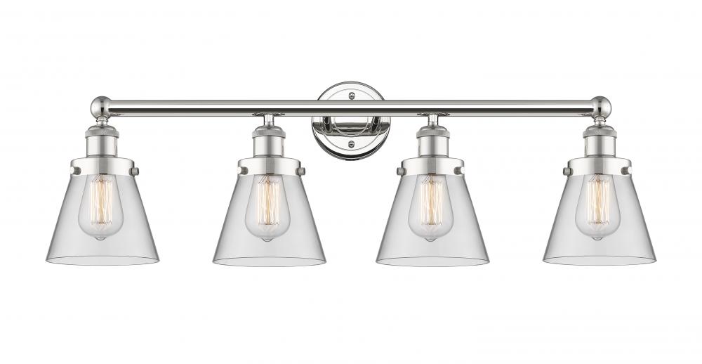 Cone - 4 Light - 33 inch - Polished Nickel - Bath Vanity Light