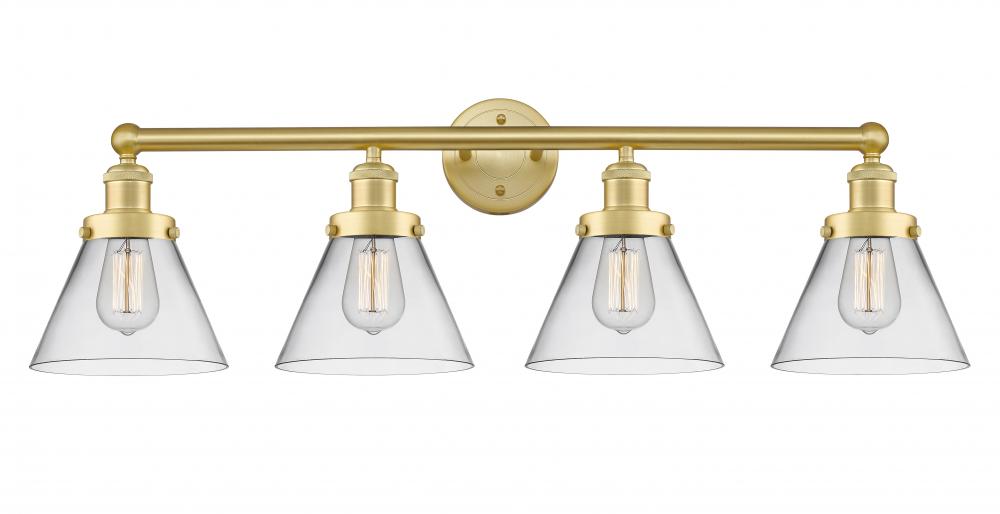 Cone - 4 Light - 35 inch - Satin Gold - Bath Vanity Light