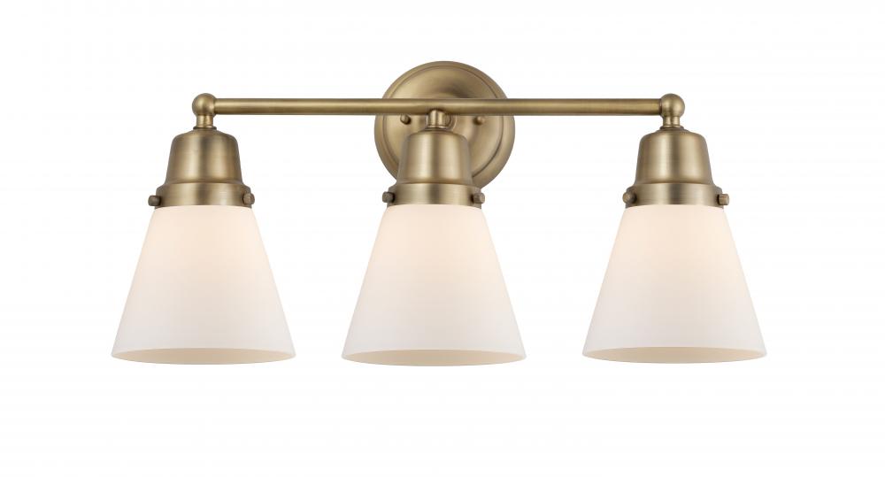 Cone - 3 Light - 22 inch - Brushed Brass - Bath Vanity Light