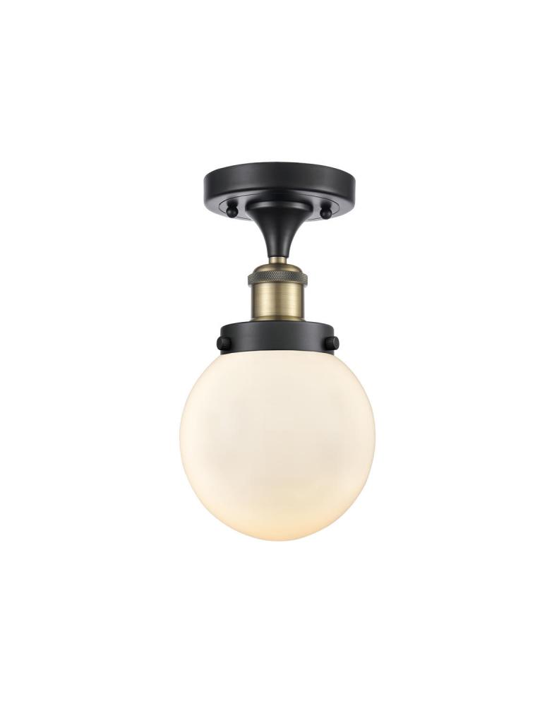 Beacon - 1 Light - 6 inch - Black Antique Brass - Semi-Flush Mount