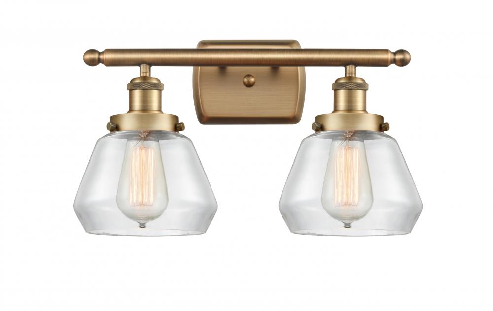 Fulton - 2 Light - 16 inch - Brushed Brass - Bath Vanity Light