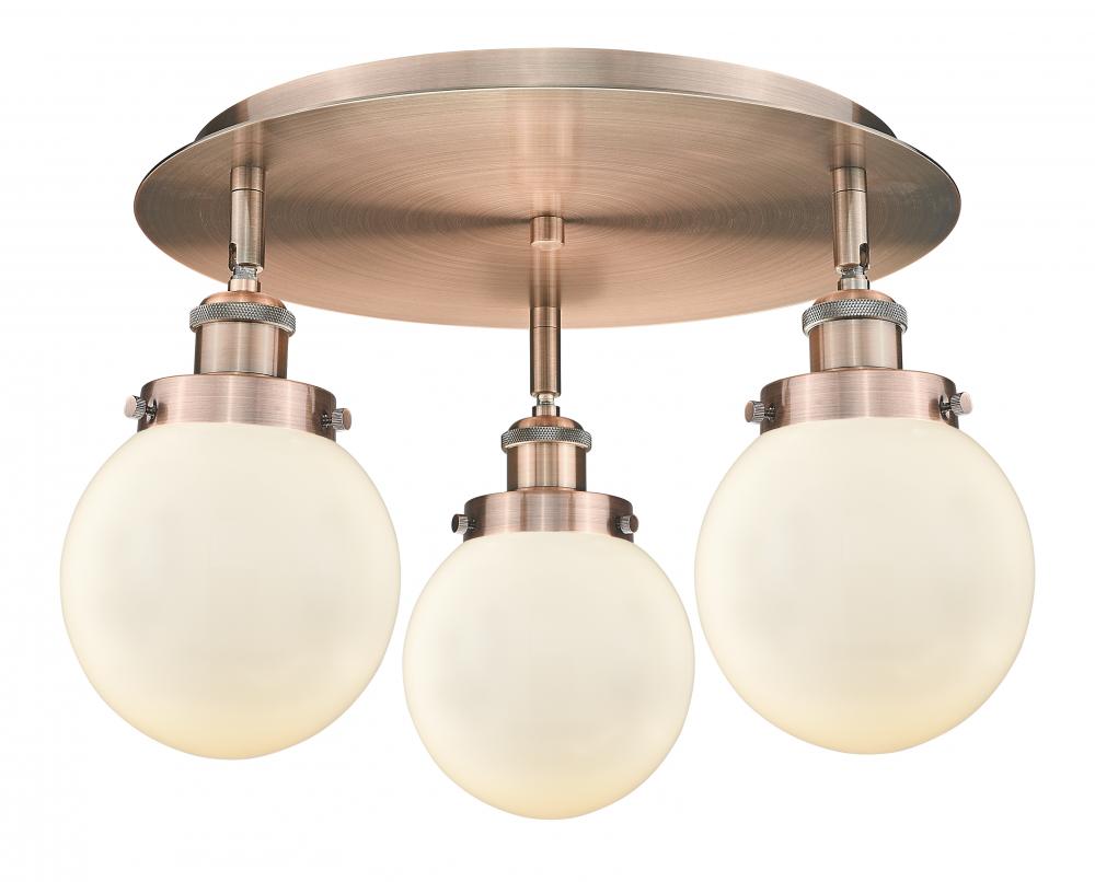 Beacon - 3 Light - 18 inch - Antique Copper - Flush Mount