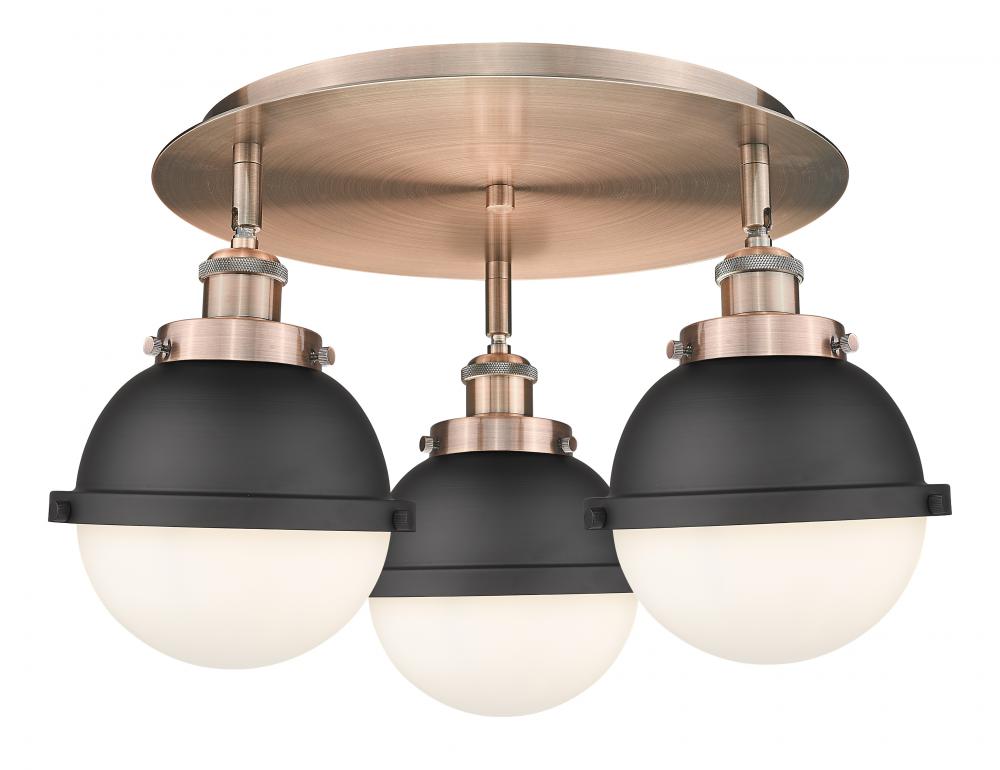 Ballston Urban - 3 Light - 19 inch - Antique Copper - Flush Mount