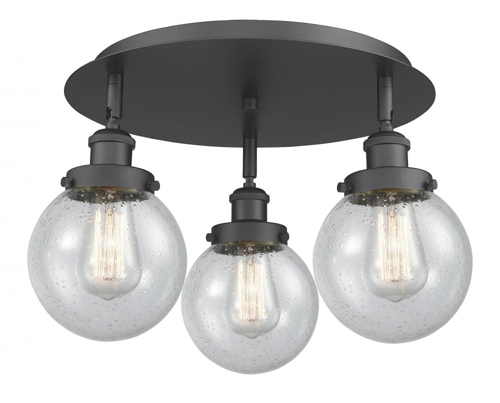 Beacon - 3 Light - 18 inch - Matte Black - Flush Mount