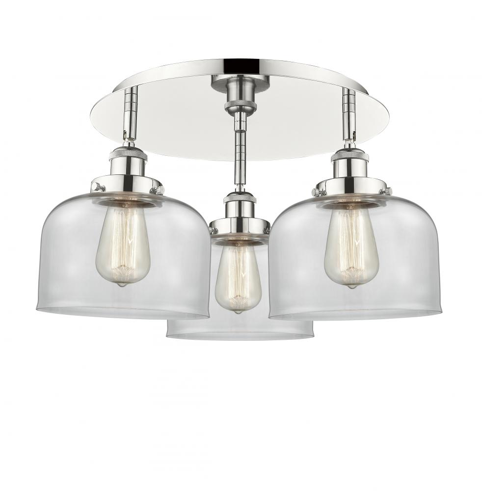 Cone - 3 Light - 20 inch - Polished Nickel - Flush Mount