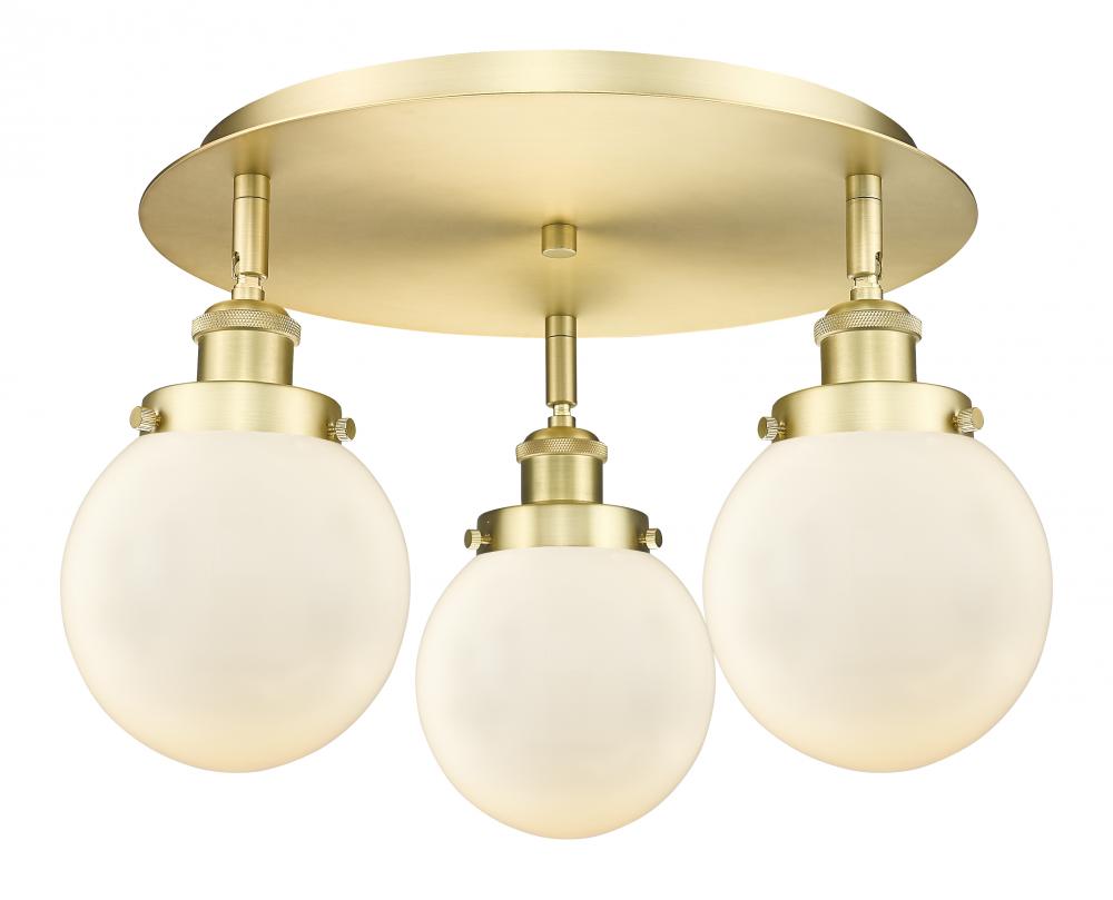 Beacon - 3 Light - 18 inch - Satin Gold - Flush Mount