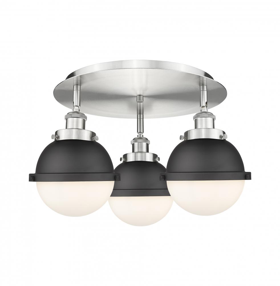 Ballston Urban - 3 Light - 19 inch - Satin Nickel - Flush Mount