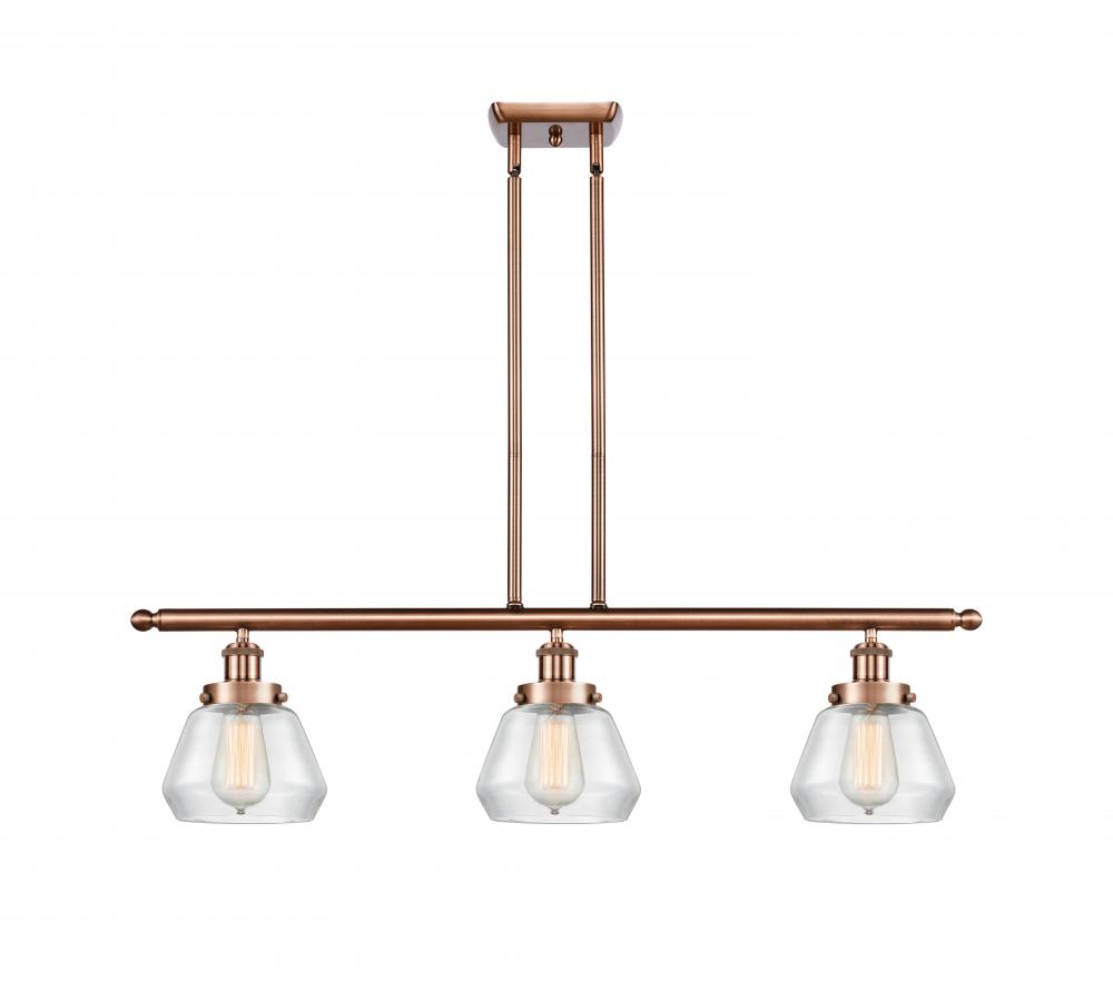 Fulton - 3 Light - 36 inch - Antique Copper - Stem Hung - Island Light