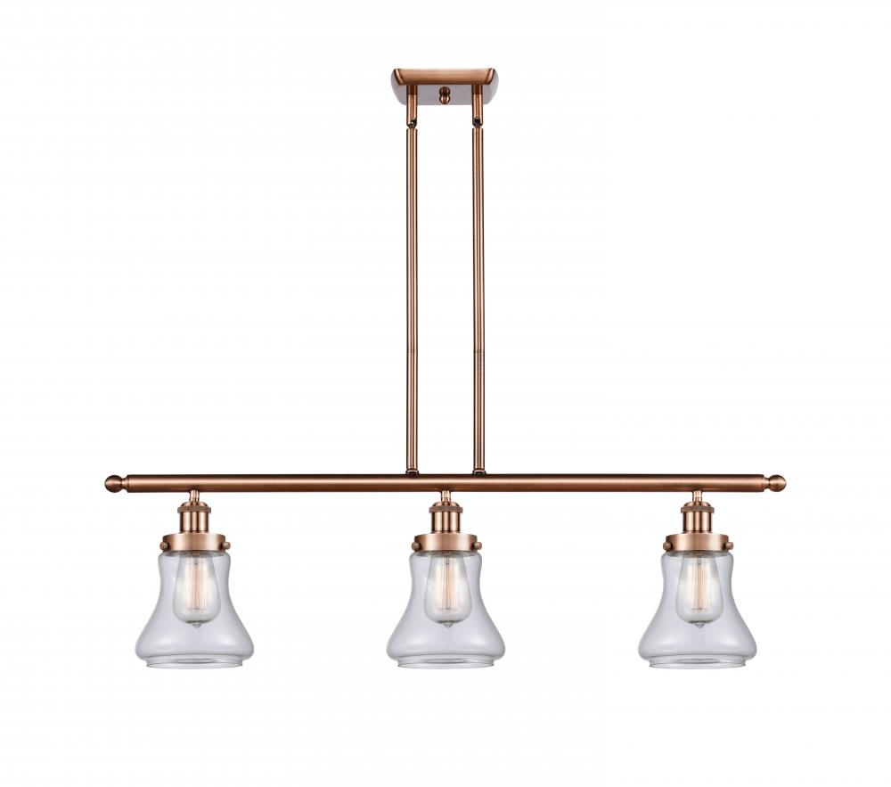 Bellmont - 3 Light - 36 inch - Antique Copper - Stem Hung - Island Light