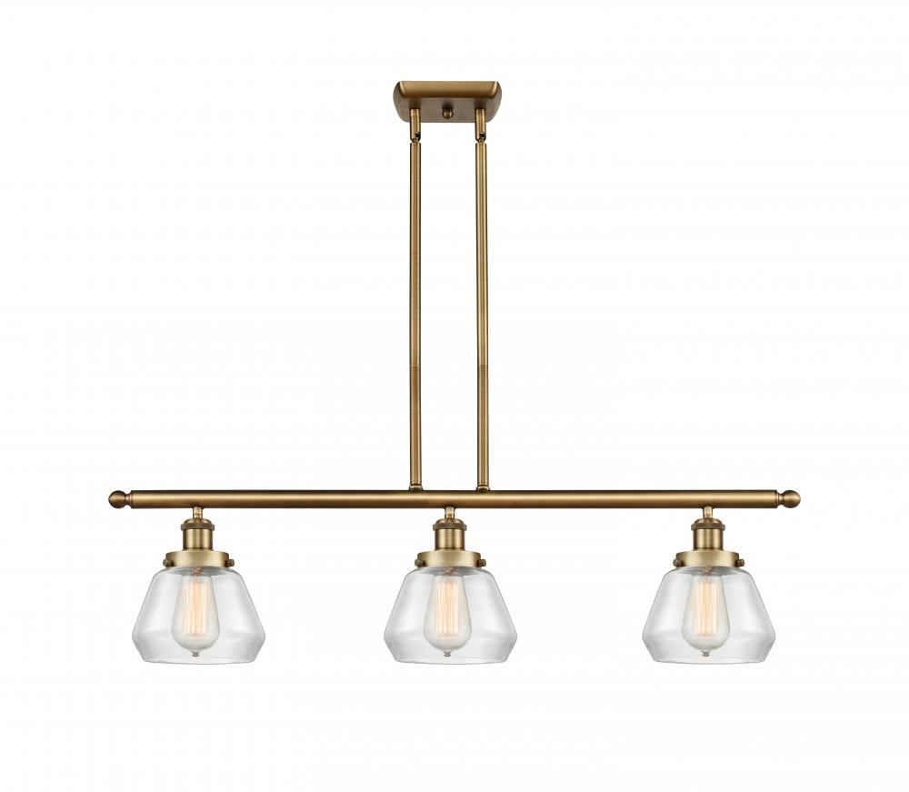 Fulton - 3 Light - 36 inch - Brushed Brass - Stem Hung - Island Light