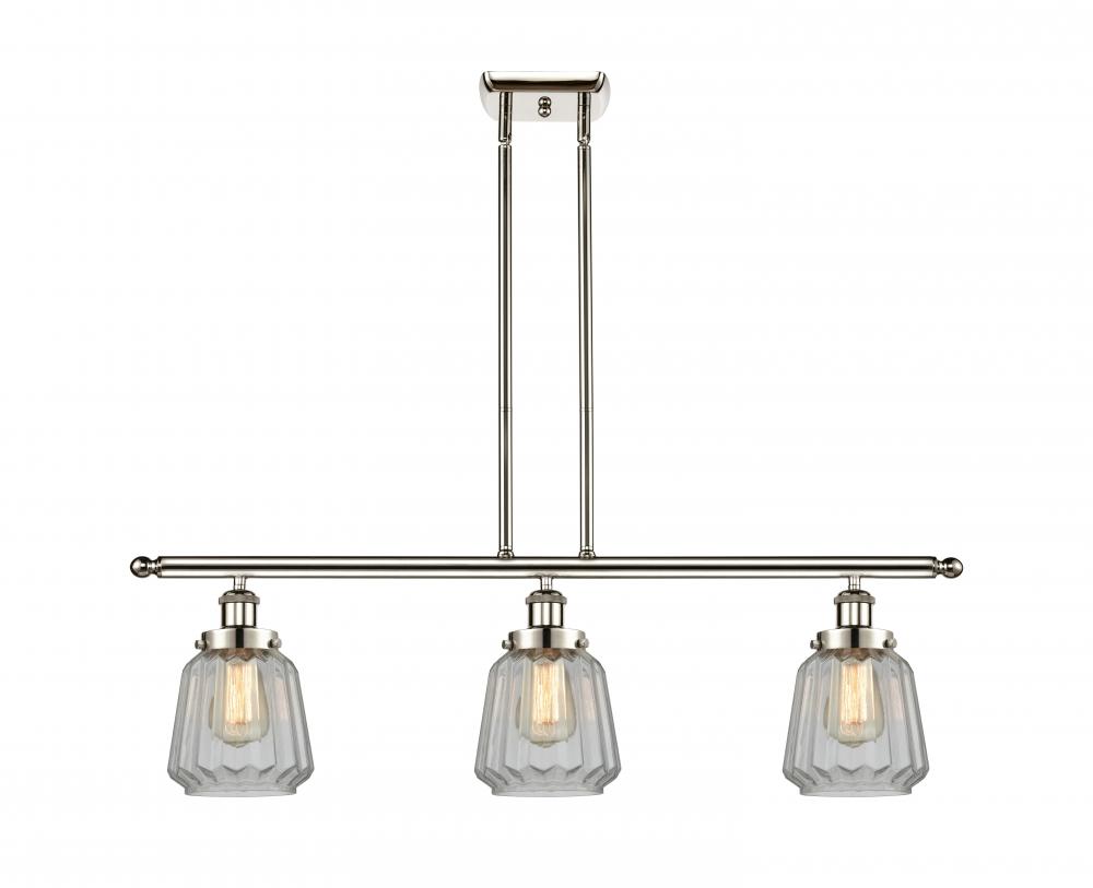 Chatham - 3 Light - 36 inch - Polished Nickel - Stem Hung - Island Light