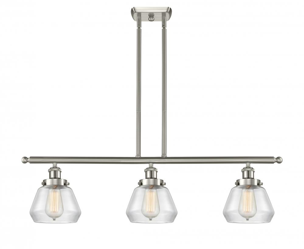 Fulton - 3 Light - 36 inch - Brushed Satin Nickel - Stem Hung - Island Light