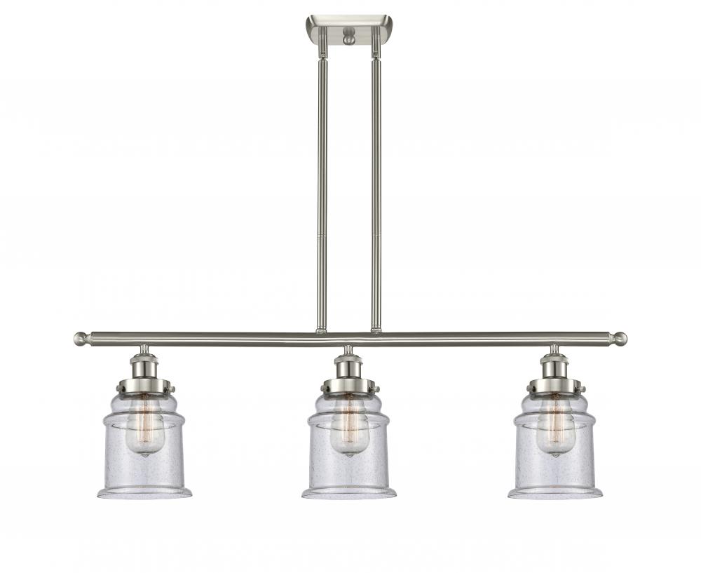 Canton - 3 Light - 36 inch - Brushed Satin Nickel - Stem Hung - Island Light