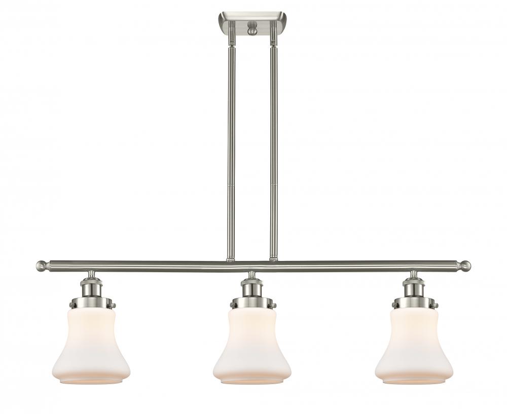 Bellmont - 3 Light - 36 inch - Brushed Satin Nickel - Stem Hung - Island Light