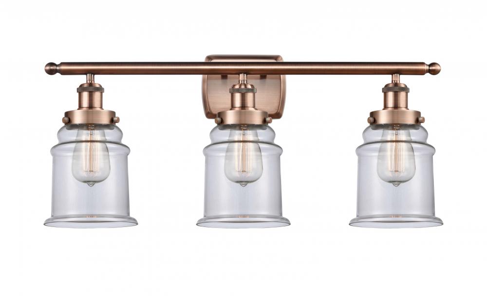 Canton - 3 Light - 26 inch - Antique Copper - Bath Vanity Light