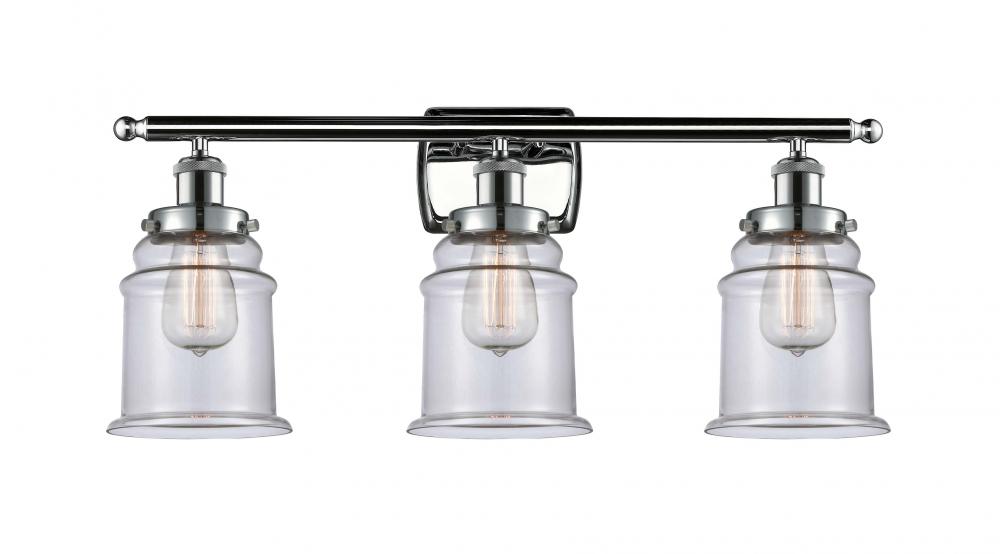 Canton - 3 Light - 26 inch - Polished Chrome - Bath Vanity Light