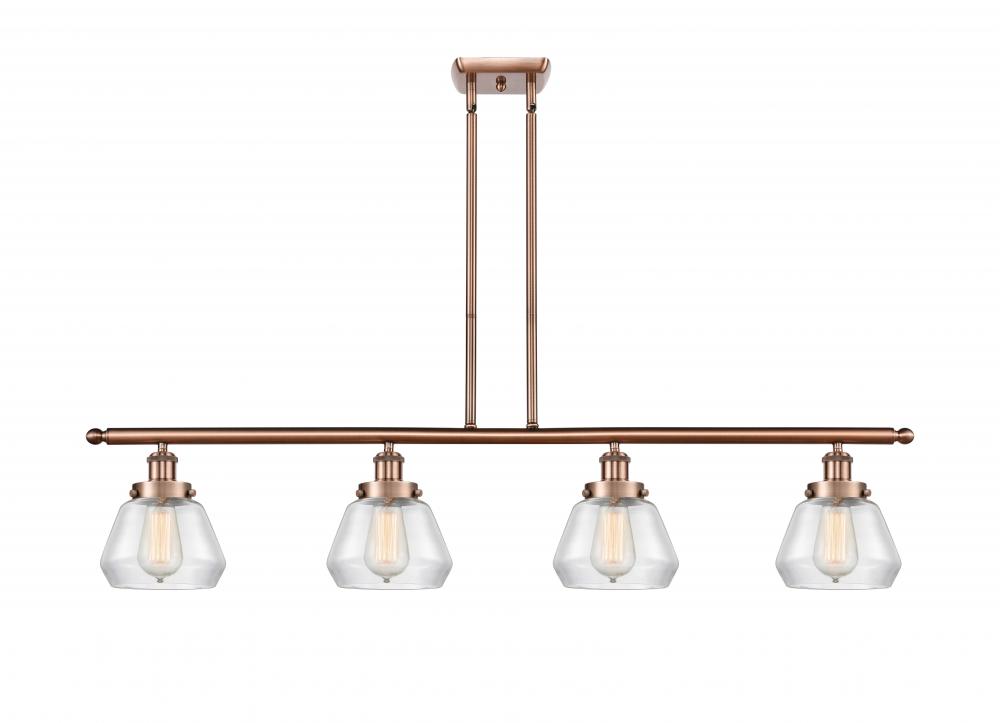 Fulton - 4 Light - 48 inch - Antique Copper - Stem Hung - Island Light