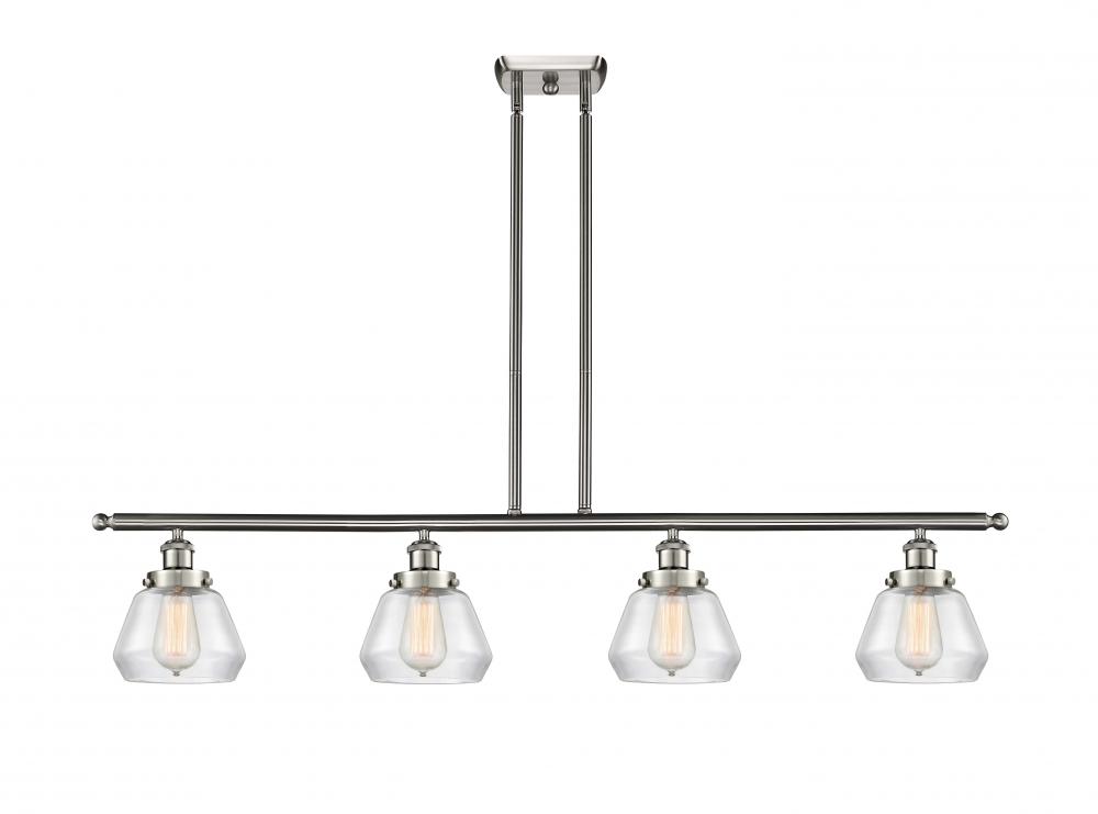 Fulton - 4 Light - 48 inch - Brushed Satin Nickel - Stem Hung - Island Light