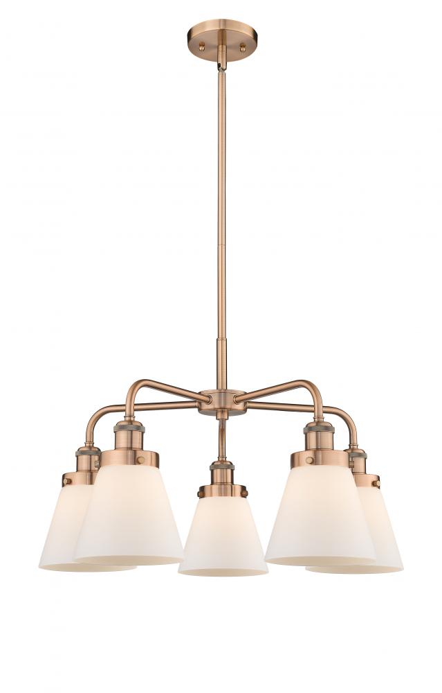 Cone - 5 Light - 25 inch - Antique Copper - Chandelier