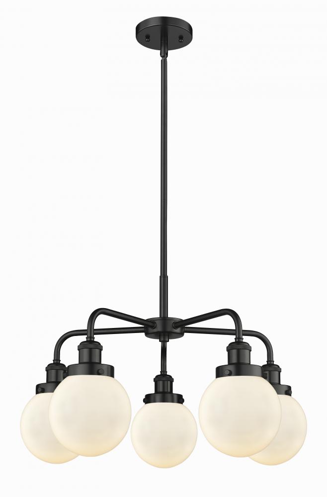 Beacon - 5 Light - 25 inch - Matte Black - Chandelier