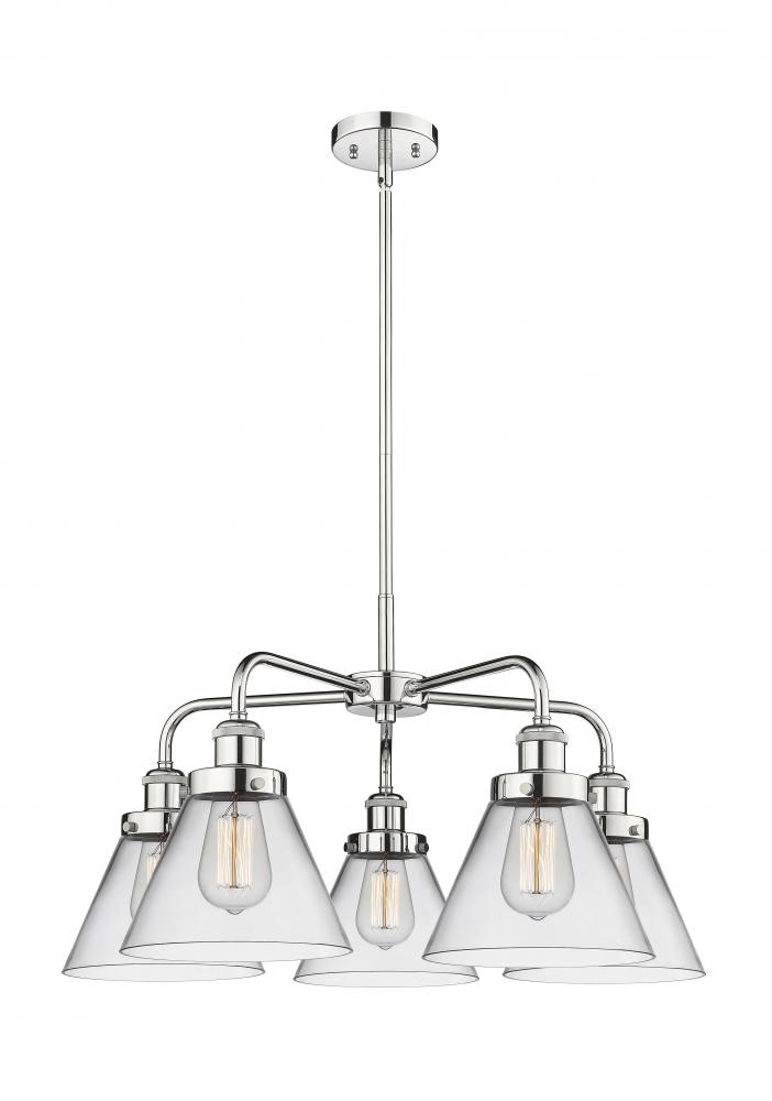 Cone - 5 Light - 26 inch - Polished Chrome - Chandelier