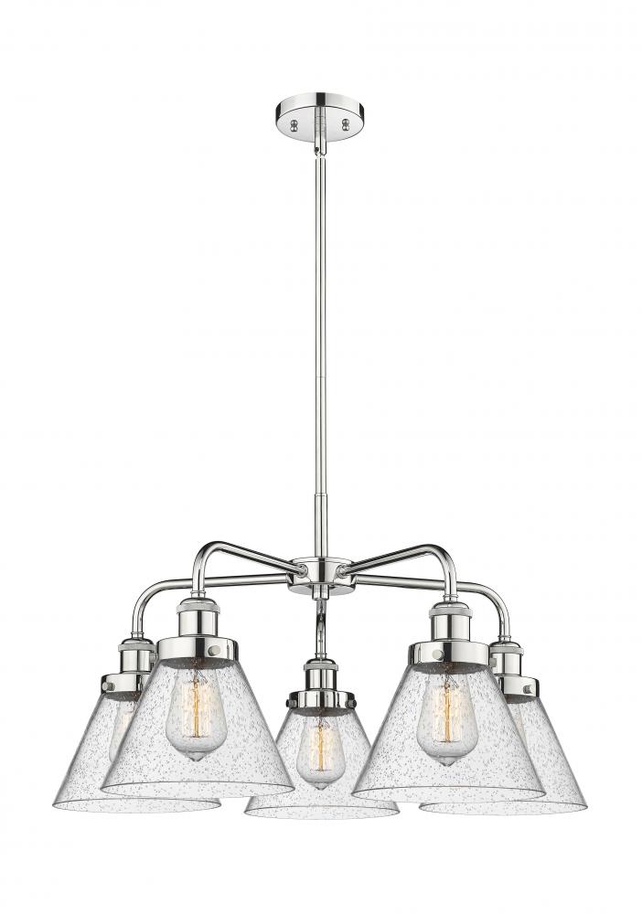 Cone - 5 Light - 26 inch - Polished Chrome - Chandelier