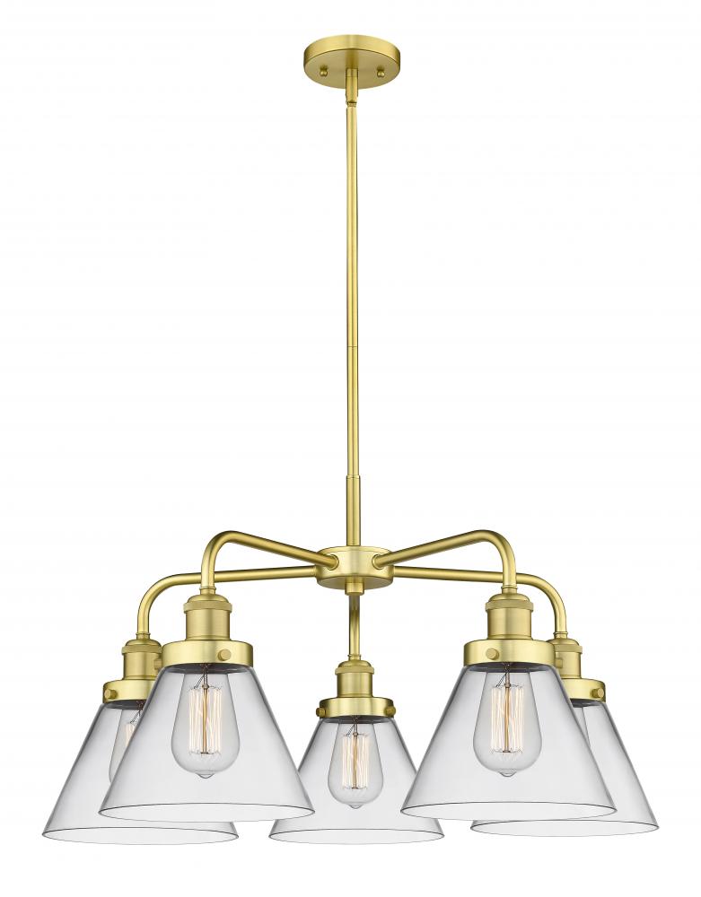 Cone - 5 Light - 26 inch - Satin Gold - Chandelier