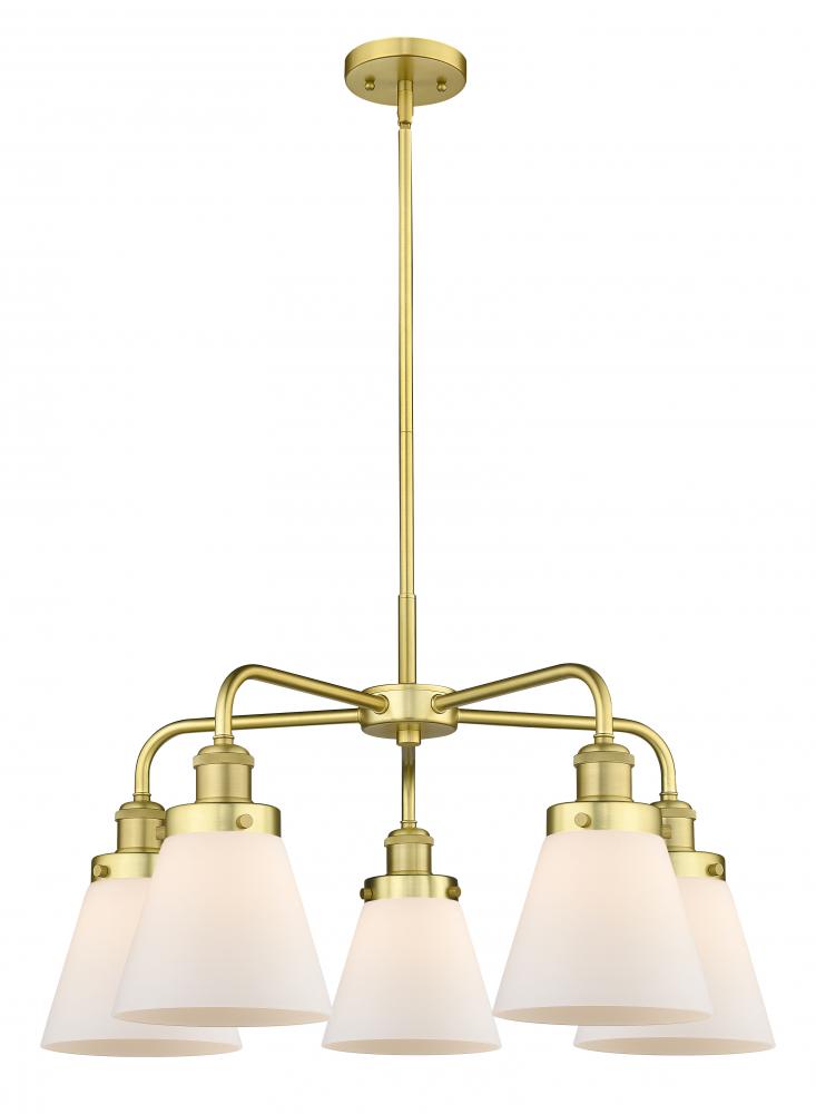 Cone - 5 Light - 25 inch - Satin Gold - Chandelier