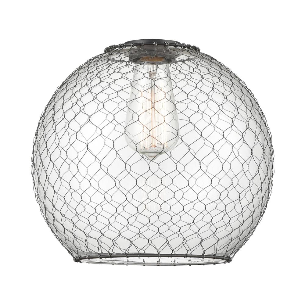 Large Farmhouse Chicken Wire Glass