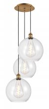 Innovations Lighting 113B-3P-BB-G122-12 - Athens - 3 Light - 18 inch - Brushed Brass - Cord Hung - Multi Pendant