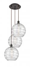 Innovations Lighting 113B-3P-OB-G1213-12 - Athens Deco Swirl - 3 Light - 19 inch - Oil Rubbed Bronze - Cord hung - Multi Pendant