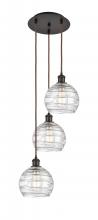 Innovations Lighting 113B-3P-OB-G1213-8 - Athens Deco Swirl - 3 Light - 15 inch - Oil Rubbed Bronze - Cord hung - Multi Pendant