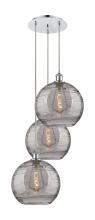 Innovations Lighting 113B-3P-PC-G1213-12SM - Athens Deco Swirl - 3 Light - 19 inch - Polished Chrome - Cord hung - Multi Pendant