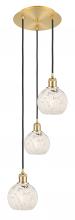 Innovations Lighting 113B-3P-SG-G1216-6WM - White Mouchette - 3 Light - 13 inch - Satin Gold - Cord Hung - Multi Pendant