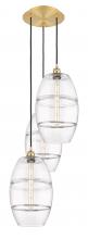 Innovations Lighting 113B-3P-SG-G557-10CL - Vaz - 3 Light - 17 inch - Satin Gold - Cord hung - Multi Pendant