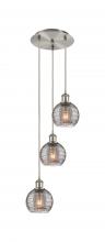 Innovations Lighting 113B-3P-SN-G1213-6SM - Athens Deco Swirl - 3 Light - 12 inch - Brushed Satin Nickel - Cord hung - Multi Pendant