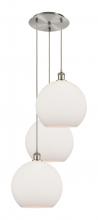 Innovations Lighting 113B-3P-SN-G122-12 - Athens - 3 Light - 18 inch - Brushed Satin Nickel - Cord Hung - Multi Pendant