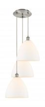  113B-3P-SN-GBD-121 - Bristol - 3 Light - 19 inch - Brushed Satin Nickel - Cord Hung - Multi Pendant